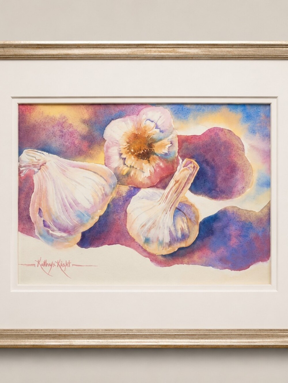 Original Watercolor Painting Of Garlic. Titled 'The Garlic Trio'. Size 11" x 15"